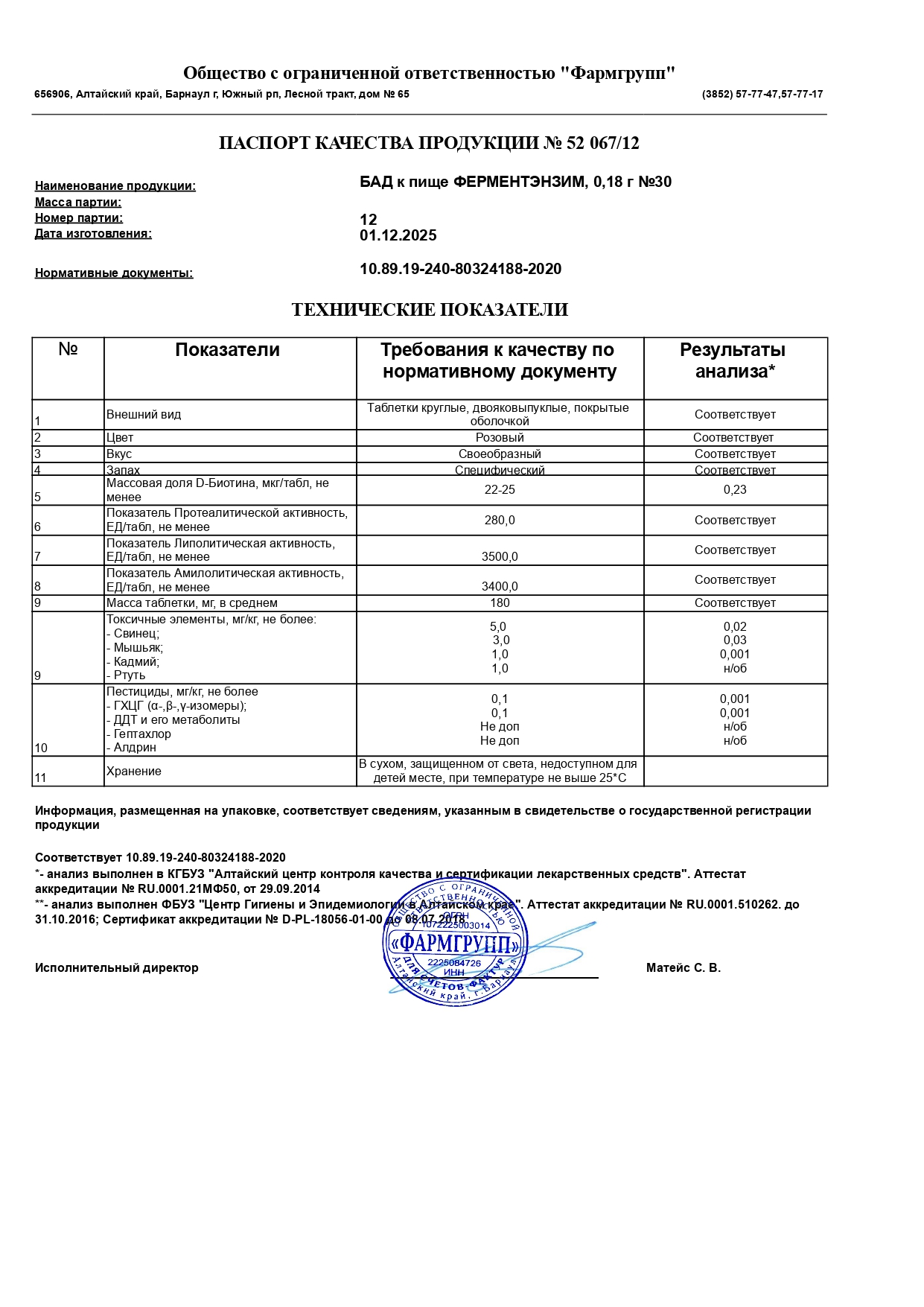 Паспорт №122025
